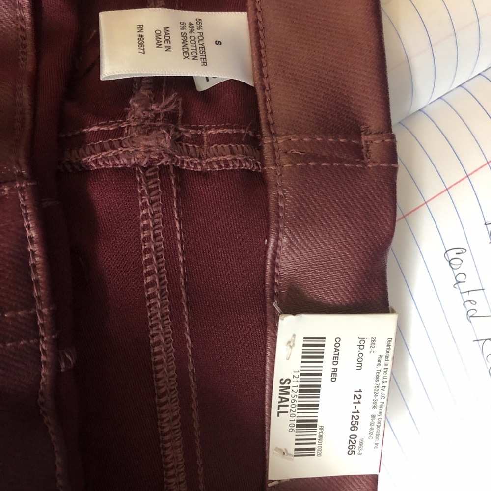 NWT Mixit Red Coated Back Pocket Leggings Size Sm - Picture 6 of 6